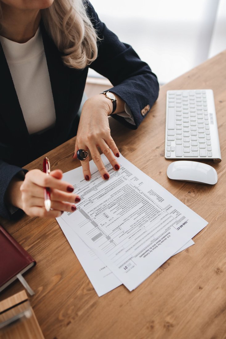Individual tax return in progress